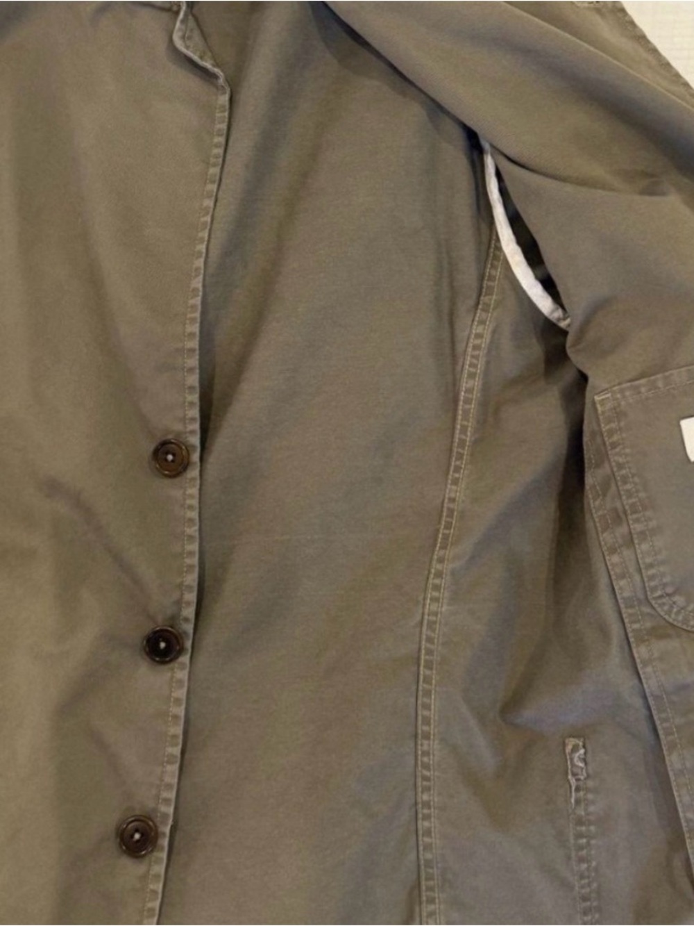 Buck Mason Olive Green Button-Front Sport Coat